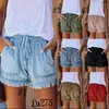 Women's Jeans 2024 Elastic Waist Drawstring Casual High Slim Fit Denim Shorts Basic Short