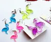 Mooie hars transparante flamingo bengelen oorbellen voor vrouwen dame schattig dier oorrang brincos 4 kleuren mode sieraden2165161