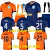2024 Euro Cup Pays-Bas Memphis Holland Jersey Fde Jong Jong Virgil Dumfries Bergvijn 224 2025 Klaassen Blind de Ligt Men Kids Kit Kit Football Shirt