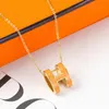 Дизайнерские ювелирные изделия H Ожерелье Женщины Золотые цепочки подвески ожерелья цепь Клавиляция Алмана подвеска