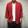 Mäns casual skjortor 2024 sommar bomull hanfu cardigan coat kinesisk stil stor storlek japansk lös dao mantel