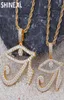 14k Gold plattiert Das Auge des Horus Evil Eye Halskette Anhänger ECED MICRO PAVEL Kubikzircon Charm Bling Jewelry2734851