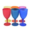Tasses 6 pcs / réglage en plastique Verre en verre gobelet cocktail tasses colorées de pique-nique givré coloré
