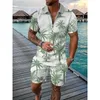 Hawaii Tracksuit 3D Print Beach Polo Shirts Shorts Sets 2 Stücke Mist Mans übergroß