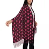 Sciarpa sciarpa da donna mantieni calde fresche avvolgimenti di stampa animale con flamingos rosa tassel a scialle retrò avvolgimento inverno foulard invernale