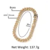 Chaines Uwin 15 mm baguette cuabn chaîne de broches Réglage 2 couleurs Miami Choker Iced Out Bling Cz Collier Hiphop Bijoux