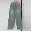 Designerin Frauen Jeans High Version 24 Frühling/Sommer Neue Mode und personalisierte vollständige Graffiti Stickerei Kontrast Farbe hohe Taille gerade Beinjeans