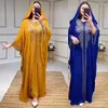 Ethnic Clothing European And American Diamond Beaded Muslim Long Robe Dubai Saudi Arabia Large Women's Hooded Dress