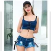 Jeans féminins Femmes Sexy Jean Shorts 2024 Summer Femal Hole Short Pant Lady High Taies Loose Pantalons Fashion Clothing Street