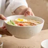 Ensembles de vaisselle Nouilles Nouilles Riz Rice haute apparence de table blanche 2024 Salade en céramique simple instant