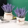 Dekorative Blumen 1 Bündel künstlicher Lavendel romantische Provence Hochzeit Plastik Vase für Muttertag Wohnkultur gefälschte Pflanze