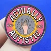 Autistische Zitate Emaille Pins Pflege Autismus Hand Kinder Brosche Regenbogen -Puzzleteile Revers Abzeichen Schmuck für psychologische Institutionen