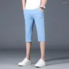 Herren Shorts 2024 Casual Koreanische Version Trendy Ice Silk Capris Hosen lose geradlinige Hosen Western