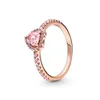 Pan's S925 Serling Silver en argent tridimensionnel Amour Love Gemstone Designer Ring For Women's Light Luxury Niche 2024 Accessoires en forme de cœur