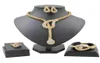 Liffly kreatives Design Braut Gold Schmucksets Kristall Halskette Ring für Frauen Ohrringe Geburtstagsfeier Feine handgefertigte Schmuck 21066845884