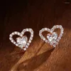 Boucles d'oreilles Drlove Eternity Love with Heart Cumbic Zirconia chic Piercing for Women Daily Wear Temperament Temperament Ear Bijoux