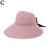 Breda brim hattar sommarsol hatt fashionabla resor båge kvinnors semester skydd vikande strand stor halm h0x2