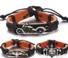 Pulseira de motocicleta vintage pulseira de couro para homens e mulheres tecel de corda de corda de charme de pulseira de joias de joalheria de jóias amigas do presente6088090