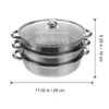 Double chaudières 28 cm Cadeaux de cuisson Pot de vapeur avec couvert ustensiles de cuisine à vapeur à vapeur à double usine