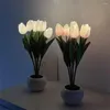 Tafellampen tulpen led bloemlamp simulatie nacht lichte huisdecoratie sfeer romantisch pot cadeau voor kantoorkamer bar café