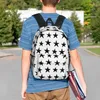 Sac à dos étoile motif noir sur blanc sacs à dos adolescent adolescents fashion enfants sacs scolaires de voyage