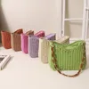 Umhängetaschen Frauen Strohbeutel Solid Color Weiden Rattan große Kapazität am Meer Urlaub Strandbetrieb gewebte Handtaschen