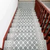 Tapijten Mediterraan Modern Step Carpet European Style Jacquard Trap Mat Home Zelfklevende trap Tapijt niet-slip hout volle deken