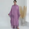 Ubranie etniczne sukienka kaftan marokańska kaftan muzułmańskie islamskie Dubaj Turkish Abaya Tassel Evening Party Ramadan Eid Arabski szat