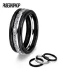 3pcs Set modernes anneaux colorés ensembles de santé inoffensive des anneaux en céramique avec un cristal de pierre blanc pour les femmes en acier inoxydable Ring5321124