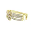 أساور السحر المثلجة خارج Baguette CZ CZ Cubic Zirconia Bracelet Gold Sier Color Fashury Fashion Mti Band Band Barkles Jewelry Ot2EQ