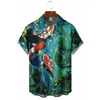 Chemises décontractées pour hommes 2024 drôle de tortue imprimée Hawaiian Shirt Shirding Summer Beach Short à manches revers à manches
