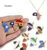 Starels Steel Jewelry Nigeria Kenia Congo Somalia Ghana Cape Verde Flag Enamel Enamel African Map Naszyjnik310U9539063