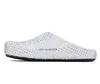 Chaussures décontractées Crystal blanc noir coupe à travers le cuir Slip sur les lifteurs Flats hommes Femmes Femmes Round Toe Cool Plus taille 45