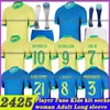 Brazylia koszulka piłkarska 2024 Copa America Cup Neymar Vini Jr Kids Zestaw dla dzieci 2025 Brasil National Team Football Shirt 24/25 Home Away Wersja Rodrygo Martinelli