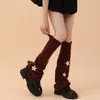 Frauen Socken Stiefel Manschetten Leggings über das Knie Y2K Latin Ballet weiche Japanisch gestrickt