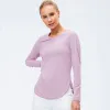 ll Womens Yoga Shirt Girls Shrits Running Long Sleeve Women Casual Outfits Adult Sportswear Gym Fitness Wear Blouse 5 Colors