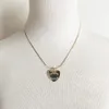 Collier plaqué or de luxe 18 km marque de marque en forme de coeur pendentif charmant collier de haute qualité
