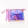 Bolsas de cosméticos Bolsa a laser Caso de maquiagem PVC Organizador de beleza transparente Bolsa feminina Jelly Lady Make Up Up