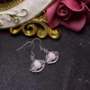 Studörhängen mode rosa opal naturlig och riktig örhänge 925 sterling silver fina smycken opalearring