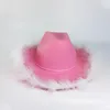 Boeretas Fashion Women Costume Party Coslay Accesorio de vaquero Sequin Cowgirl Sombreros Sombrero Bachelorette Headwear