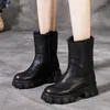 Botas de inverno neve mulheres insol de pele quente sapatos de couro tornozelo genuin riding knight preto marca casual