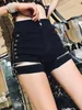Dames shorts Deeptown Denim Bandage Sexy Cargo Women 2024 Spring Summer Gothic Harajuku Streetwear Side been broek