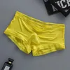 Sous-pants boxeurs pour hommes 3d entrejambe Boxer glace Silk ultrahin sous-vêtements élastiques soyeux shorts d'été doux pochettes sans couture