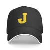 Bola de bola alfabeto letra amarilla Sport J de béisbol de gama alta para mujeres Coquette Leisure Snapback Cap Mens 2024 Dad Hats