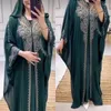 Ethnic Clothing European And American Diamond Beaded Muslim Long Robe Dubai Saudi Arabia Large Women's Hooded Dress