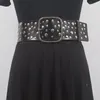 Belts Moda feminina Black Genuine couro rebite punk cummerbunds espartilho de vestido feminino decoração de decoração de cintura r260