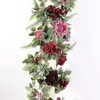 Decoratieve bloemen Burgundy Artificial Combo Dahlia Silk Fake Roses voor DIY Wedding Bouquets Party Bridal Home Decorations