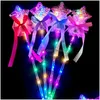 Palitos de luz LED 1pc para niños colorf brillando flashing heart star mariposa chicas princesa wands fiesta de cosplay accesorios de juguete Deli dhxdn
