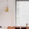 Retro -LED -Kugelglas Pendellicht Leicht Wohnzimmer Licht Luxus kreativer nostalgischer Büro Studium Schlafzimmer Anhängerlampe