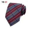Bow Ties British Plaid Shirt Neckties 8cm High Density Polyester's Suit's Casual Cased Men Accessoires auto-attachés